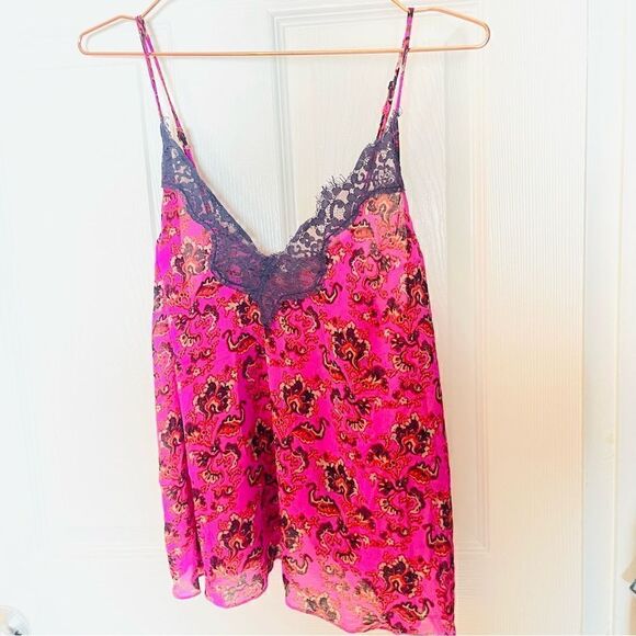 EUC Free People Printed Pink Pretty Thing Cami Top XS - Picture 4 of 7